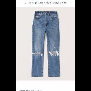 Abercrombie curve love ankle straight ultra high rise